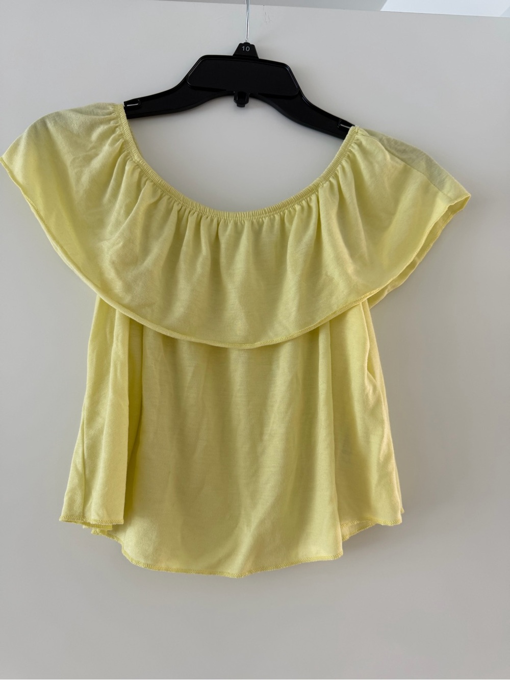 Topshop Yellow Off-Shoulder Ruffle Camisole